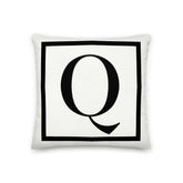 Letter Q Border Monogram Decorative Throw Pillow Cushion, Pillow, $ 64.50, A Moment Of Now™